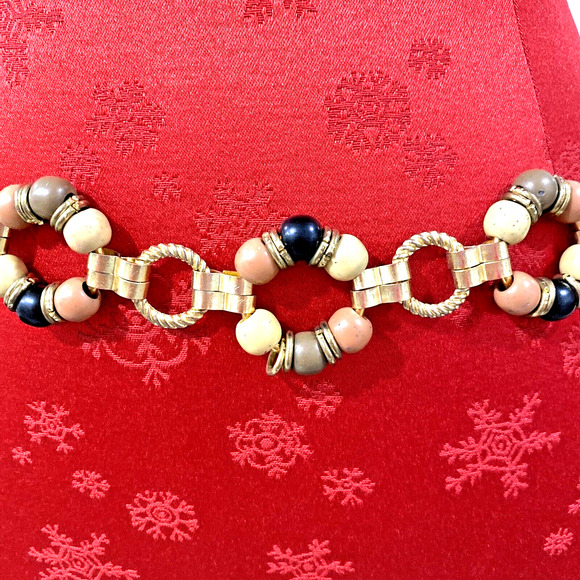 Gold Chain Belt Natural Stone Beads Beaded Adjustable Boho Hippie Chic Festival - Picture 6 of 8